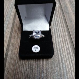 Sterling Silver Ring Size 8 CZ